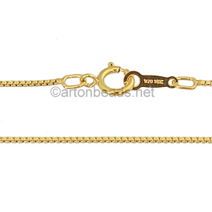 14K Gold Filled Pre-made Chain - 0.8mm Box - 16" - 1 Strand